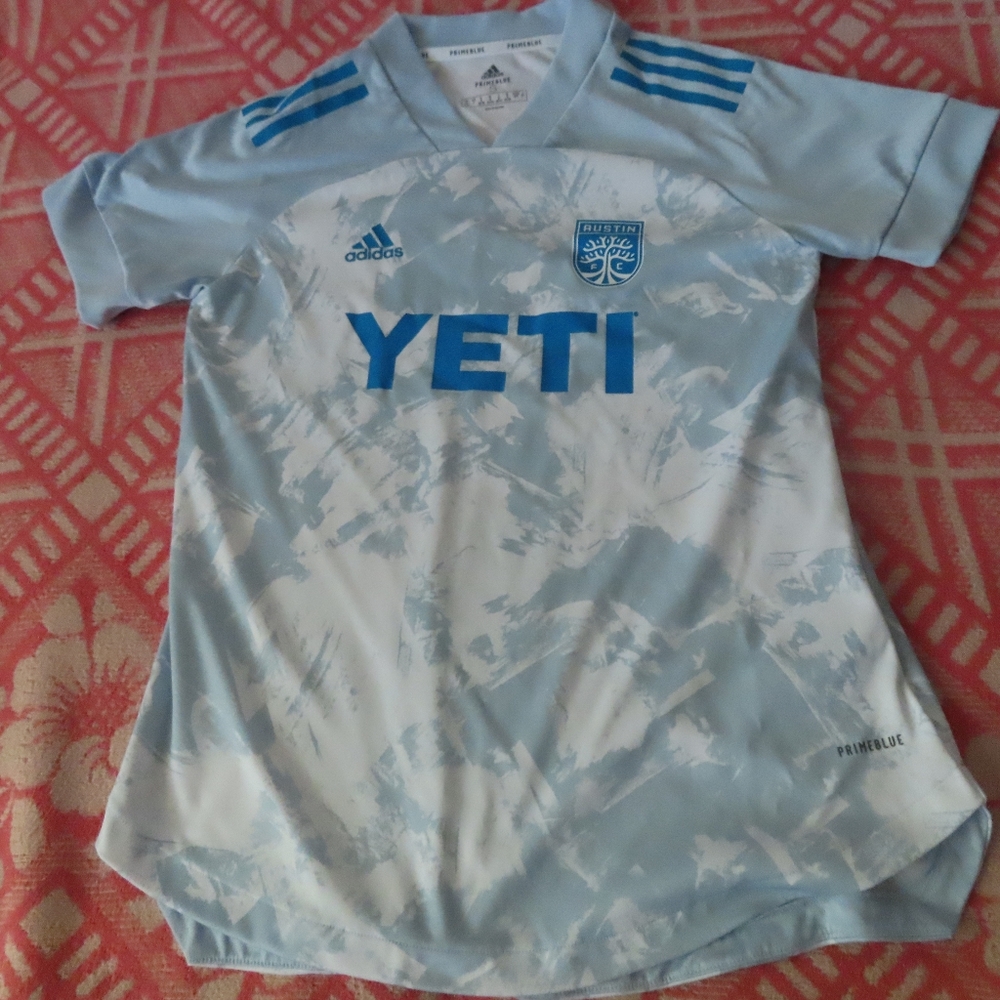 Adidas Austin FC PRIMEBLUE Soccer Jersey Mens Small  Blue Athletic Adult